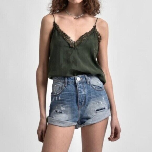 New One Teaspoon High Rise Denim Distressed Shorts Surf Cowboy Western Boho - Picture 1 of 11